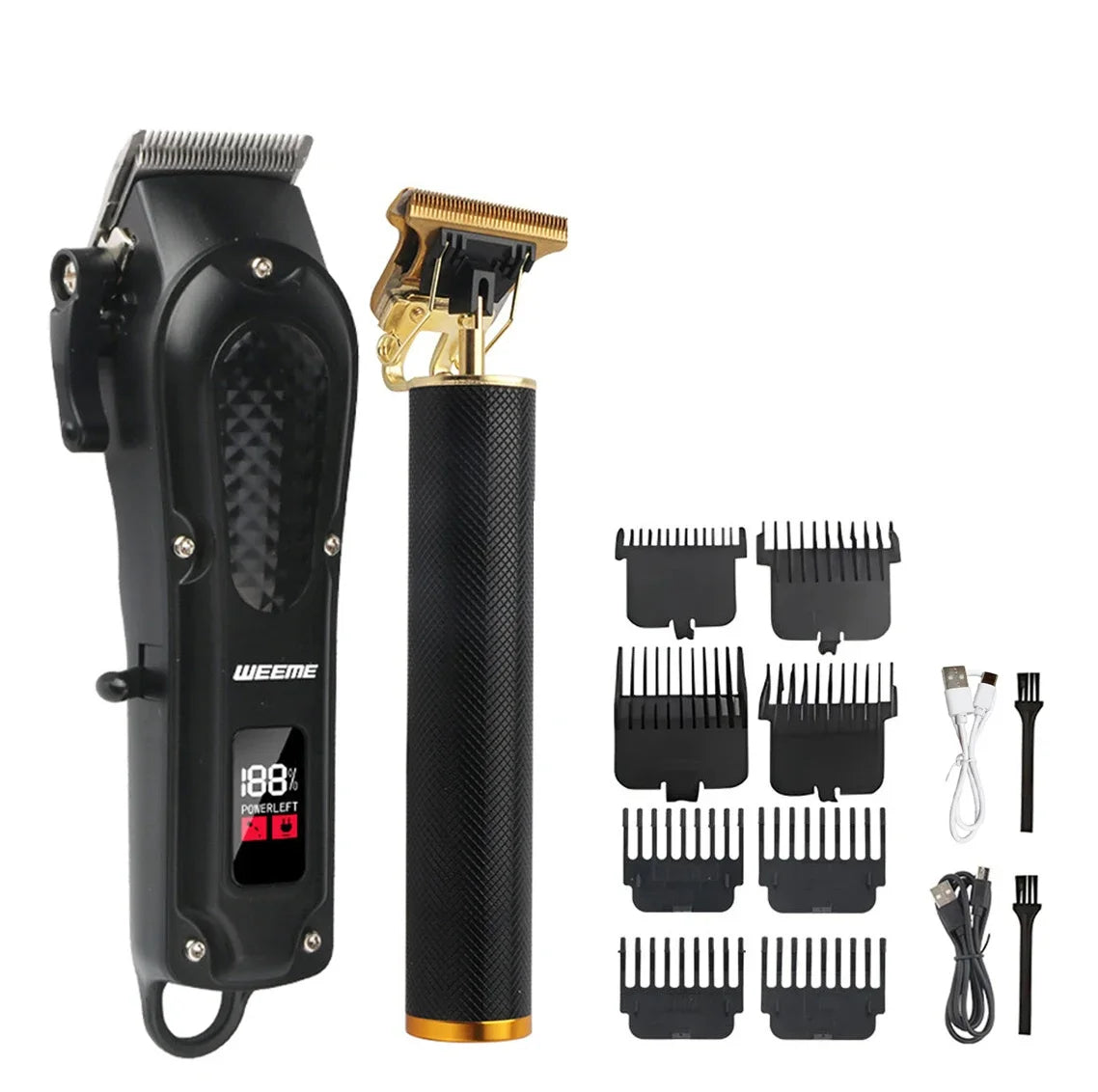 3-in-1 USB Rechargeable Men's Vintage T9 Barber Kit/Wireless Hair Clipper/Beard Trimmer For Home/Salon Perfect Gift for Men Peaceful Pleasures Health and Wellness 806-HW