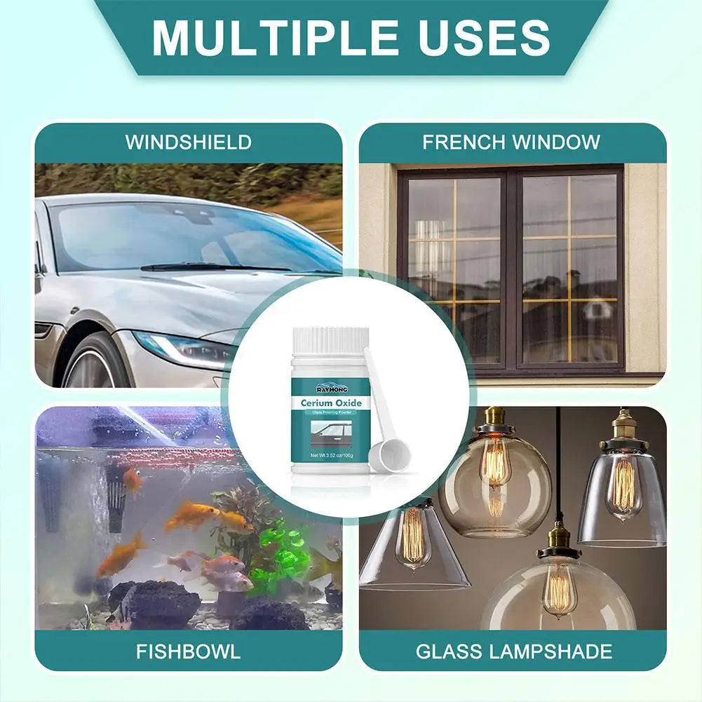 100g Glass Polishing Powder For Auto Car Windows Scratch Remover Glass Polishing Scratch Repair Tool Solution Peaceful Pleasures Health and Wellness