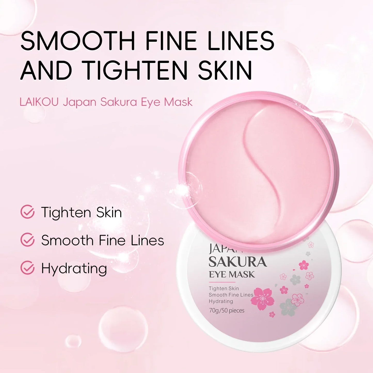 LAIKOU Under Eye Mask – Snail or Sakura, Anti-Aging & Dark Circle Reducer Peaceful Pleasures Health and Wellness