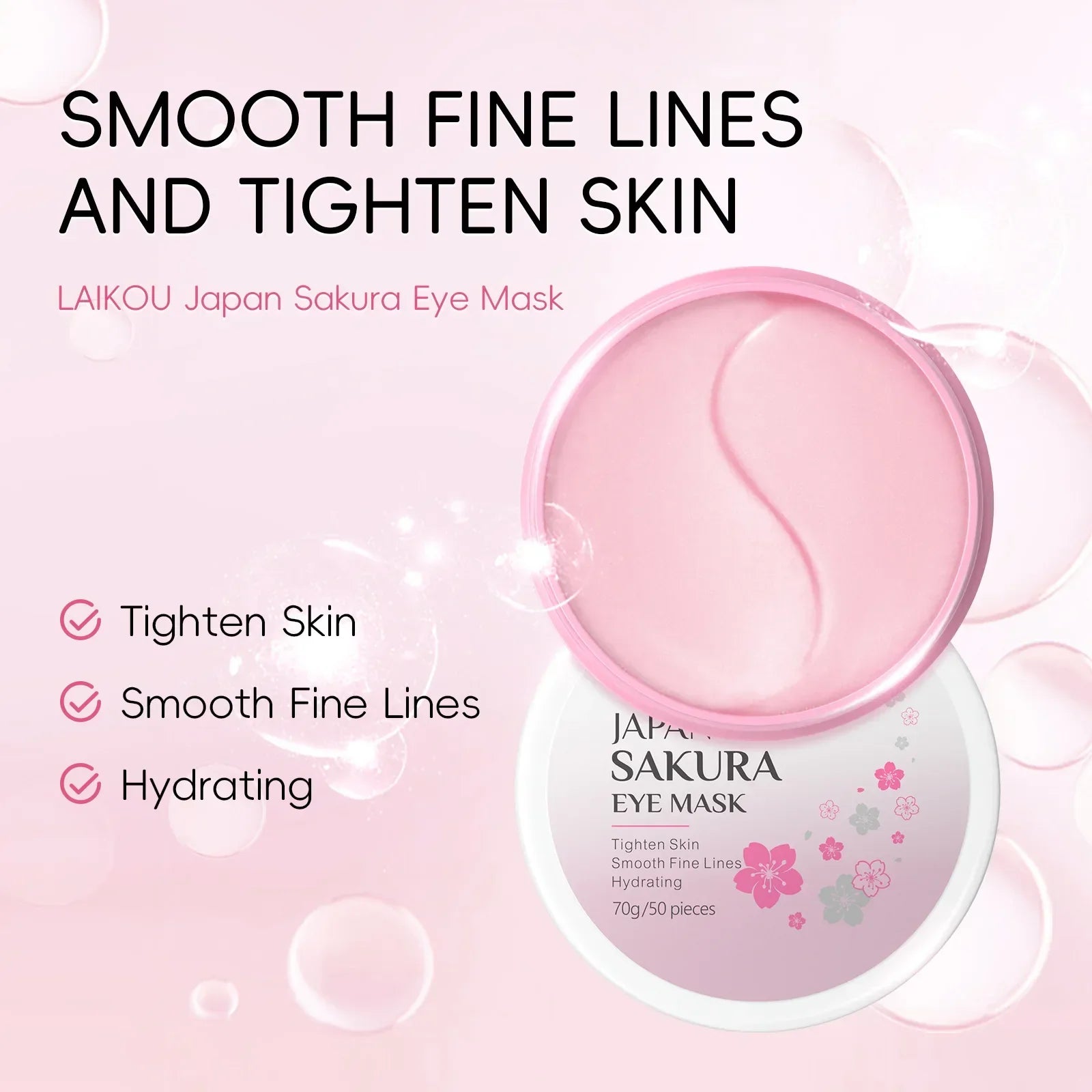 LAIKOU Under Eye Mask – Snail or Sakura, Anti-Aging & Dark Circle Reducer Peaceful Pleasures Health and Wellness