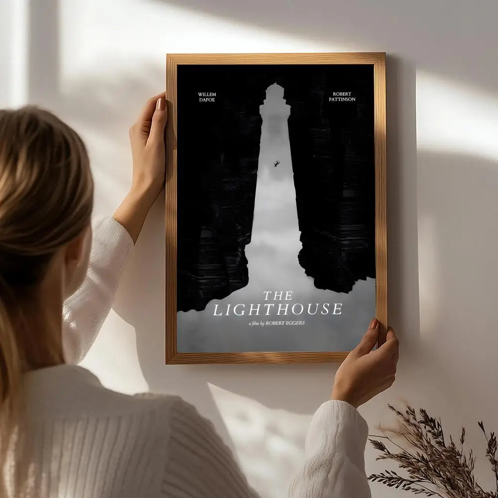 Movie T-The Lighthouse Poster HD Self Adhesive Waterproof Wall Art Ideal for Home Office Dorm Bedroom Great Gift Peaceful Pleasures Health and Wellness White5 30X40cmNoframe