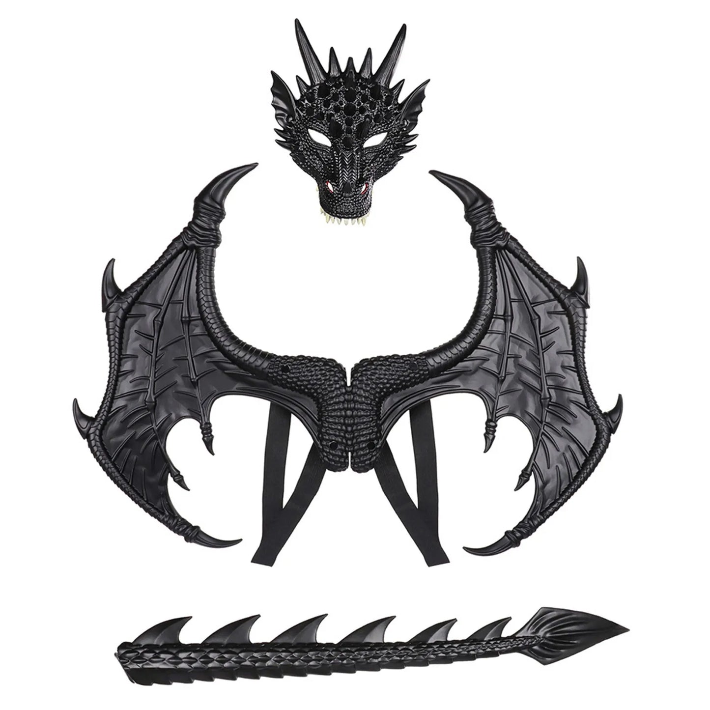 Dragon Costume Set – Mask, Wings & Tail | Kids & Adults