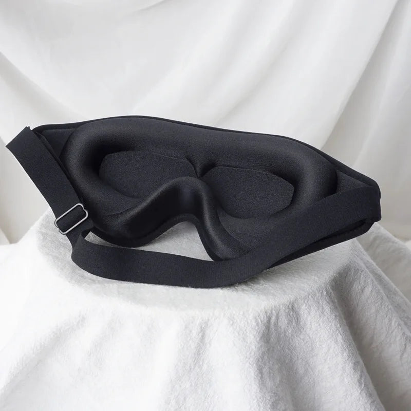3d sleep eye mask three-dimensional 3d eye mask one-piece nose memory foam blackout eye mask breathable fabric help sleep Peaceful Pleasures Health and Wellness Black