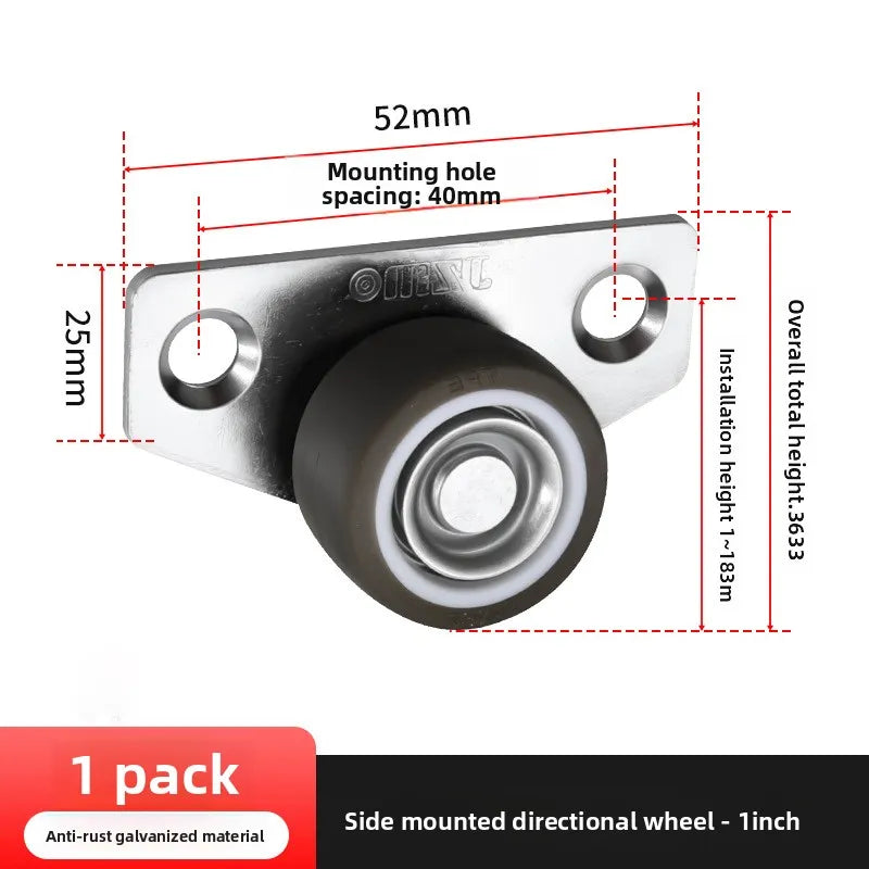 Side-Mount Silent Rubber Caster Wheel for Furniture – 20KG