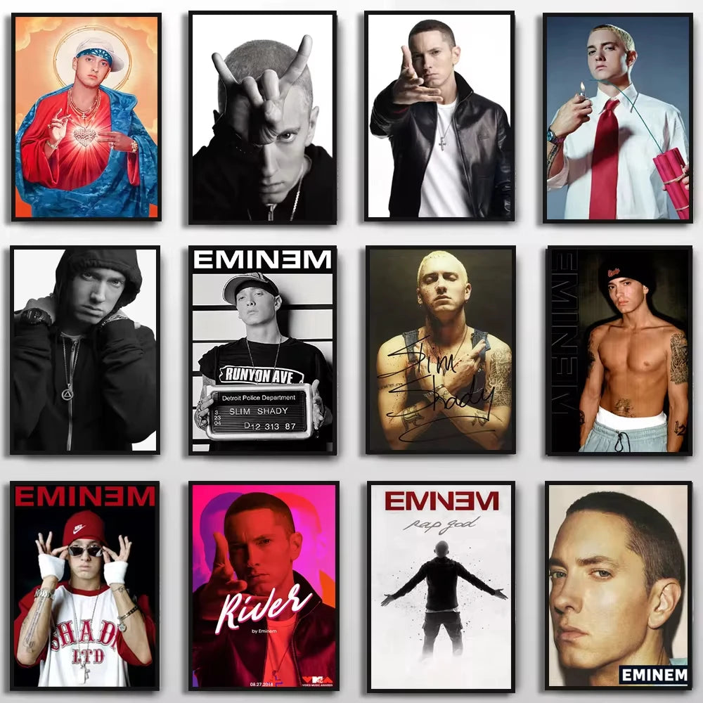 Super Rapper Eminems Posters and Prints Great Rap Singer Canvas Painting Music Star Wall Art Picture for Bedroom Home Decor Peaceful Pleasures Health and Wellness