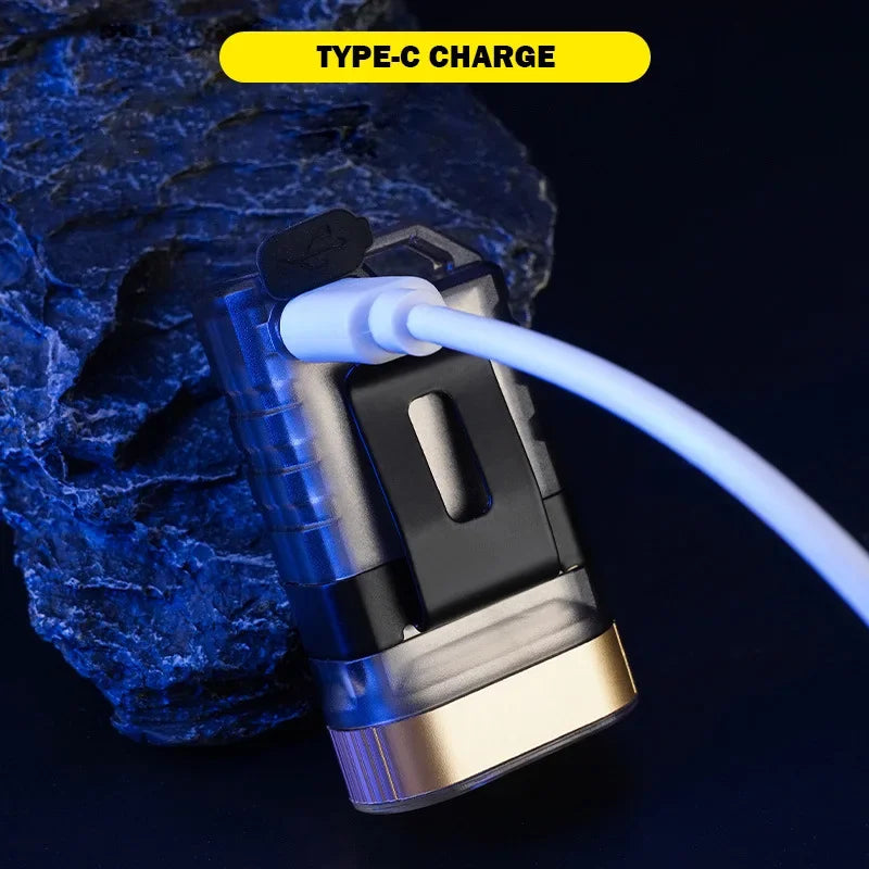 POCKETMAN 365nm UV Mini Flashlight – USB Rechargeable Keychain Torch