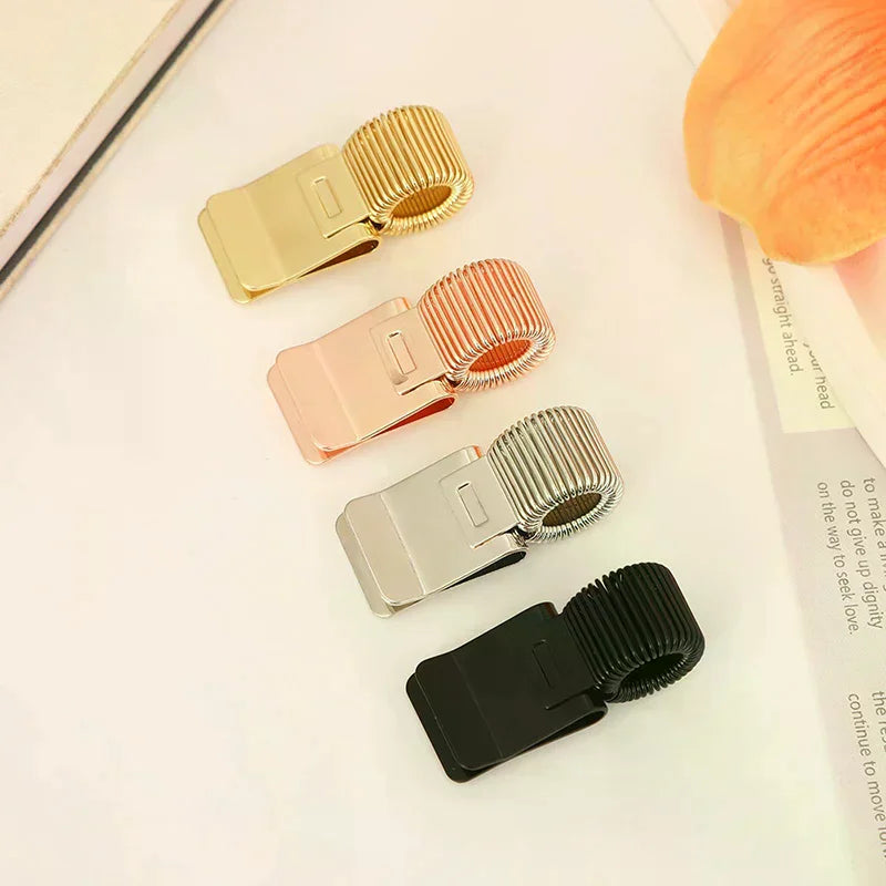 Metal Spring Pen Clip – Gold Retro Notebook Pen Holder