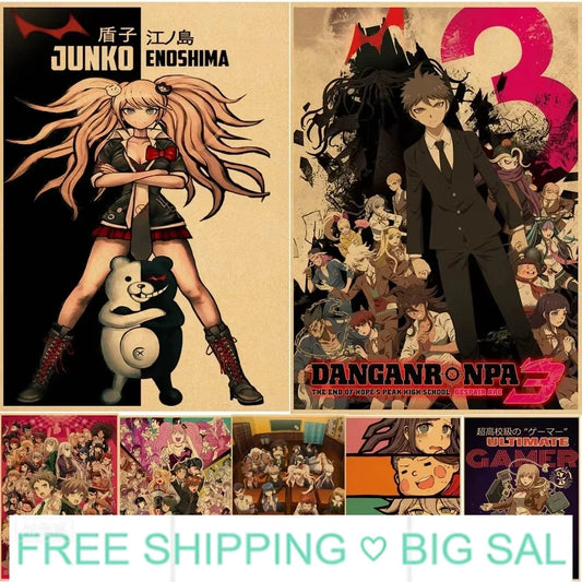 Kyouko Kirigiri Danganronpa Canvas Wall Art Classic Japanese Anime Character Kraft Poster for Children Bedroom Home Decoration Peaceful Pleasures Health and Wellness