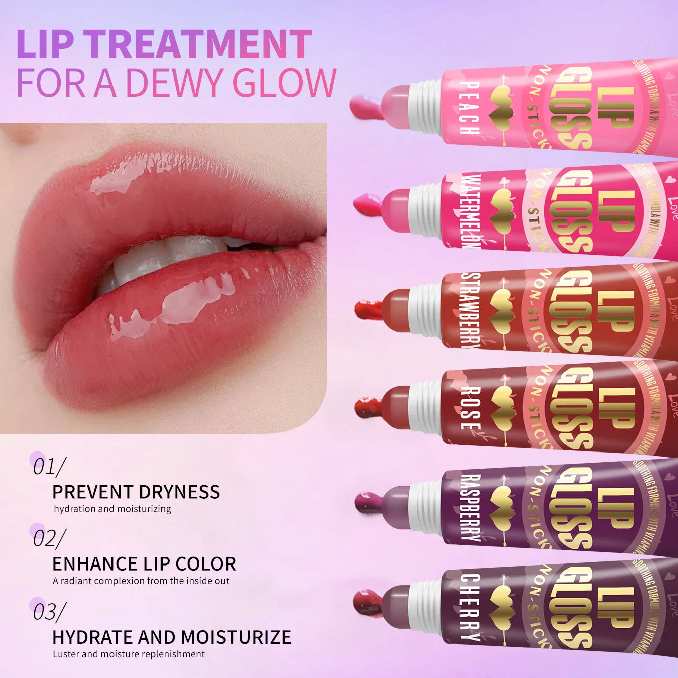 6-Piece Moisturizing Lip Oil Set – Gloss, Hydration & Gift Kit
