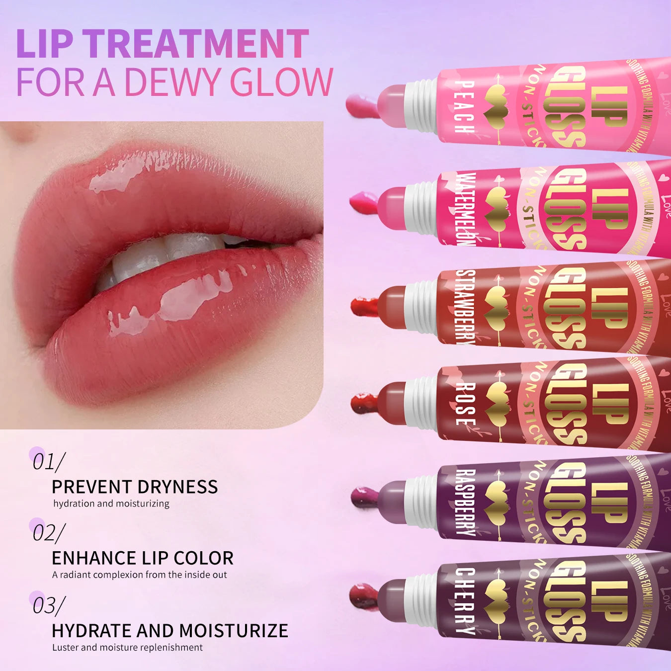 6-piece Moisturizing Lip Oil Set - Long lasting Gloss Effect, Portable Travel Kit, Thanksgiving and Christmas Gift Peaceful Pleasures Health and Wellness