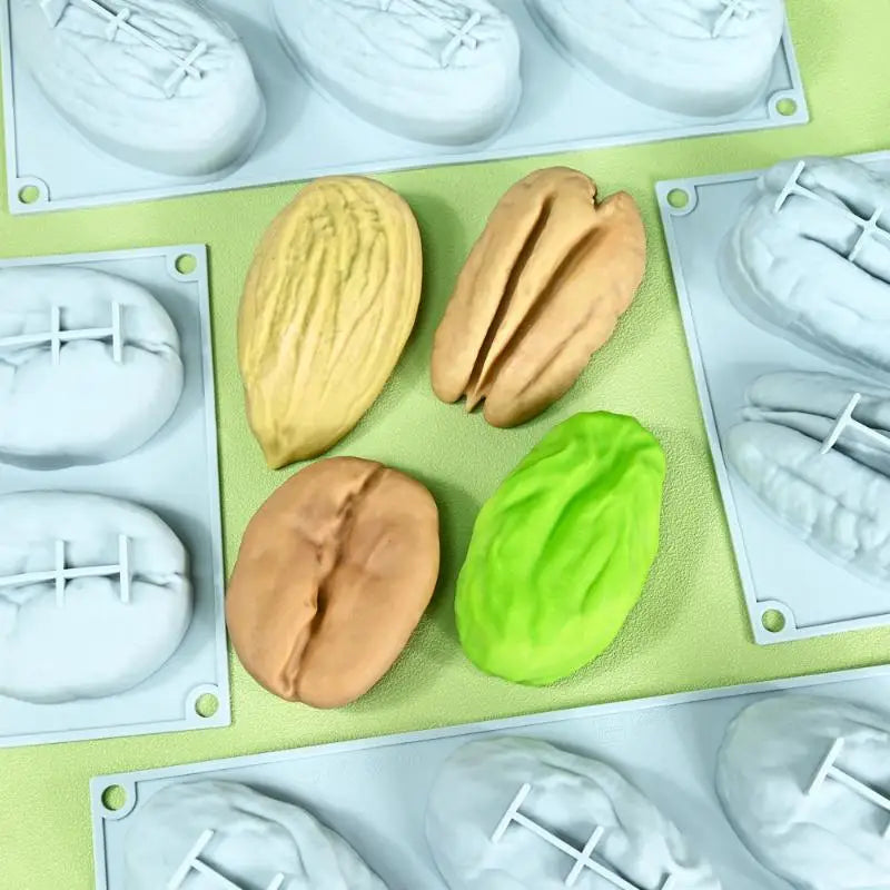 6-Cell Nut-Shaped Silicone Mold – Chocolate, Mousse & Cake