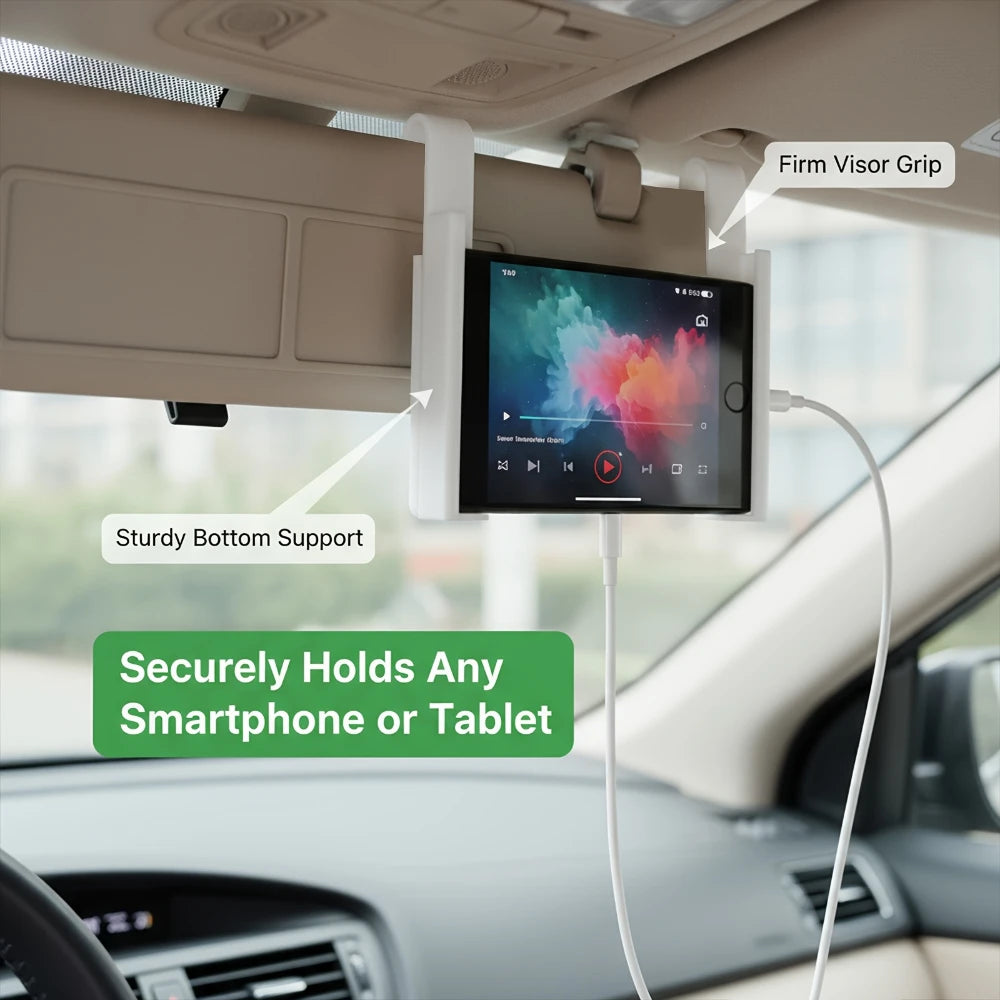 Universal Car Sun Visor Phone & Tablet Holder | L-Clip Mount