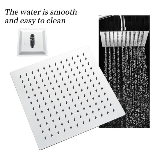 Square Stainless Steel Rainfall Shower Head – Water-Saving Rainfall Shower Head Oasis Select