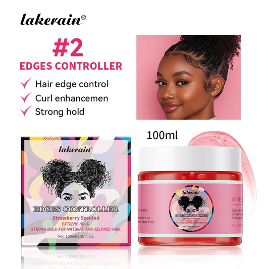 Lakerain Strong Styling Hair Gel Long Lasting Control Edge Gel Smoothes Nourishes Hair Curl Enhancement Strong Hold Hair Gel Peaceful Pleasures Health and Wellness 01 BLACK