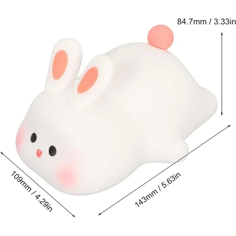 Big Face Rabbit Silicone Lamp New Cute Cartoon Papa Rabbit Silicone Night Light USB Charging Ambient Light LED Timer Desk Lamp Peaceful Pleasures Health and Wellness