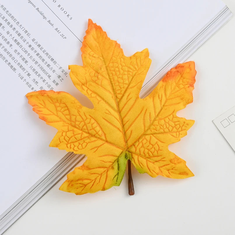 Artificial Silk Maple Leaves 10/20pcs – Autumn Wedding & Home Decor