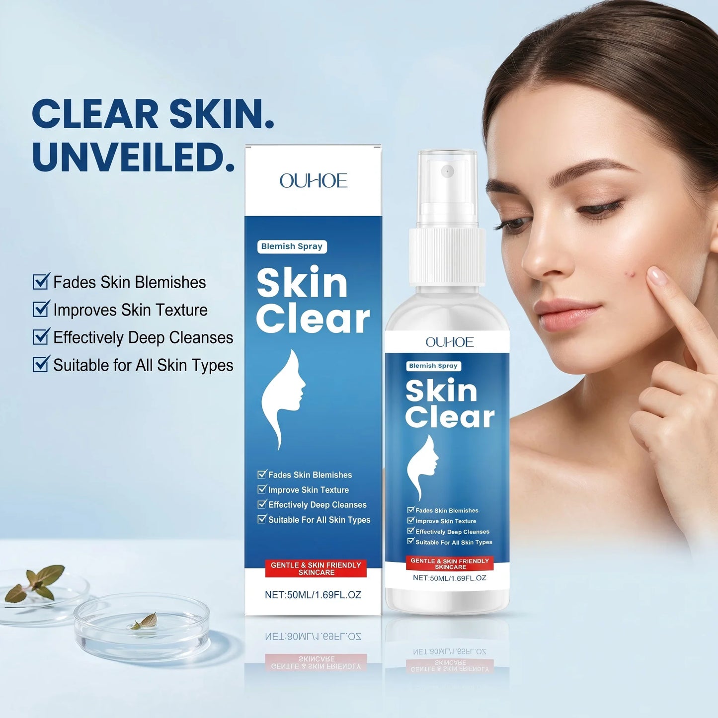 Ouhoe Blemish Clear Spray – Fade Spots & Smooth Skin