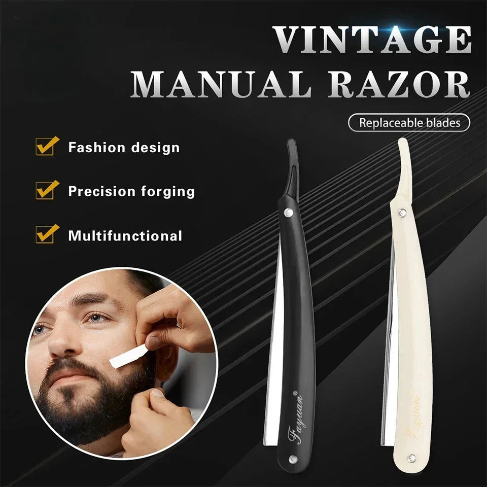 Men's Folding Straight Razor Set + 10 Blades | Barber Edge