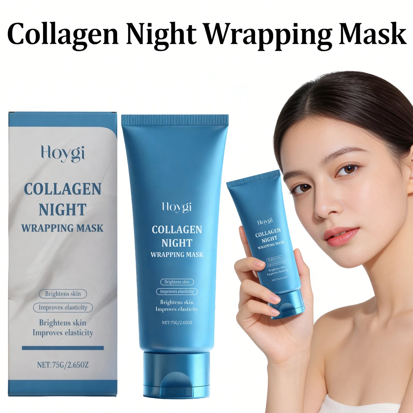 Collagen Night Wrapping Mask Brightening Skin Improve Elasticity Deep Hydrating Collagen Overnight Wrapping Peel off Facial Mask Peaceful Pleasures Health and Wellness