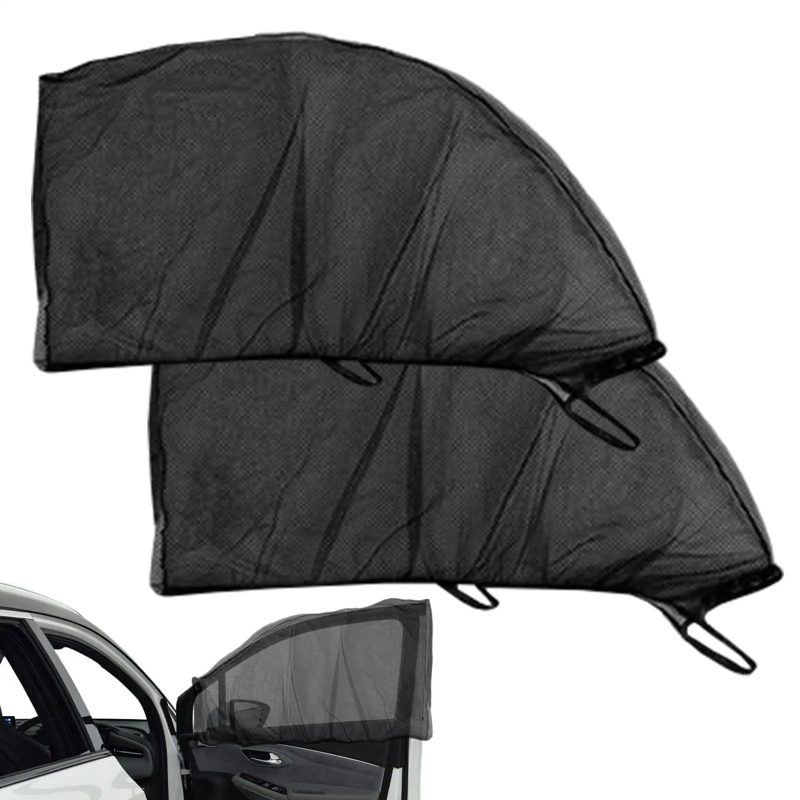 2PCS 2-in-1 Car Window Fly Screen & Sun Shade Breathable Mesh For Rear Side Windows UV Protection & Bug Guard For Cars, SUVs Peaceful Pleasures Health and Wellness
