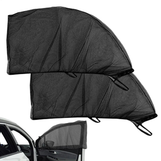 2PCS 2-in-1 Car Window Fly Screen & Sun Shade Breathable Mesh For Rear Side Windows UV Protection & Bug Guard For Cars, SUVs Peaceful Pleasures Health and Wellness