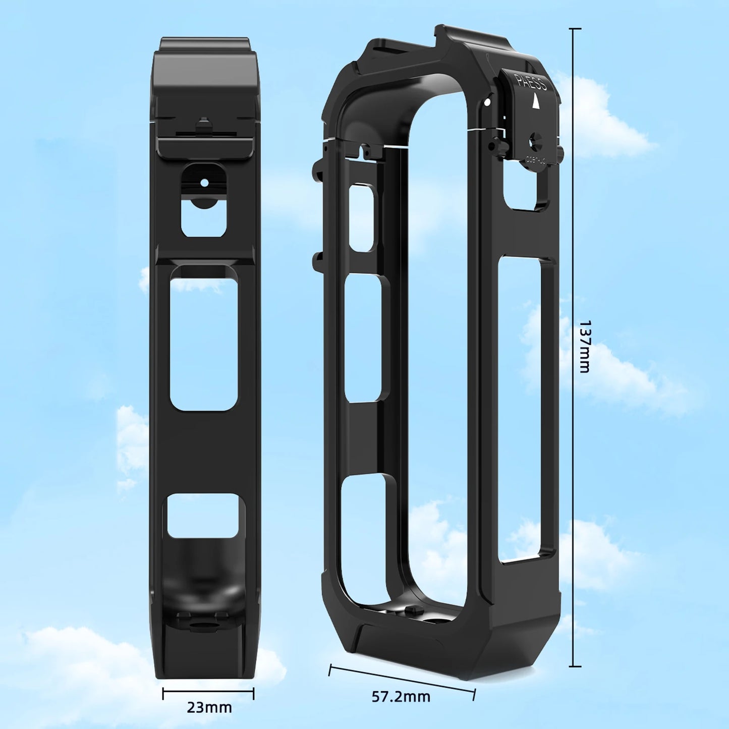 Camera Cage Magnetic Quick Release Protective Case with 1/4 Threads Cold Shoe Mount Housing Case for Insta360 X4 Air Accessories Peaceful Pleasures Health and Wellness