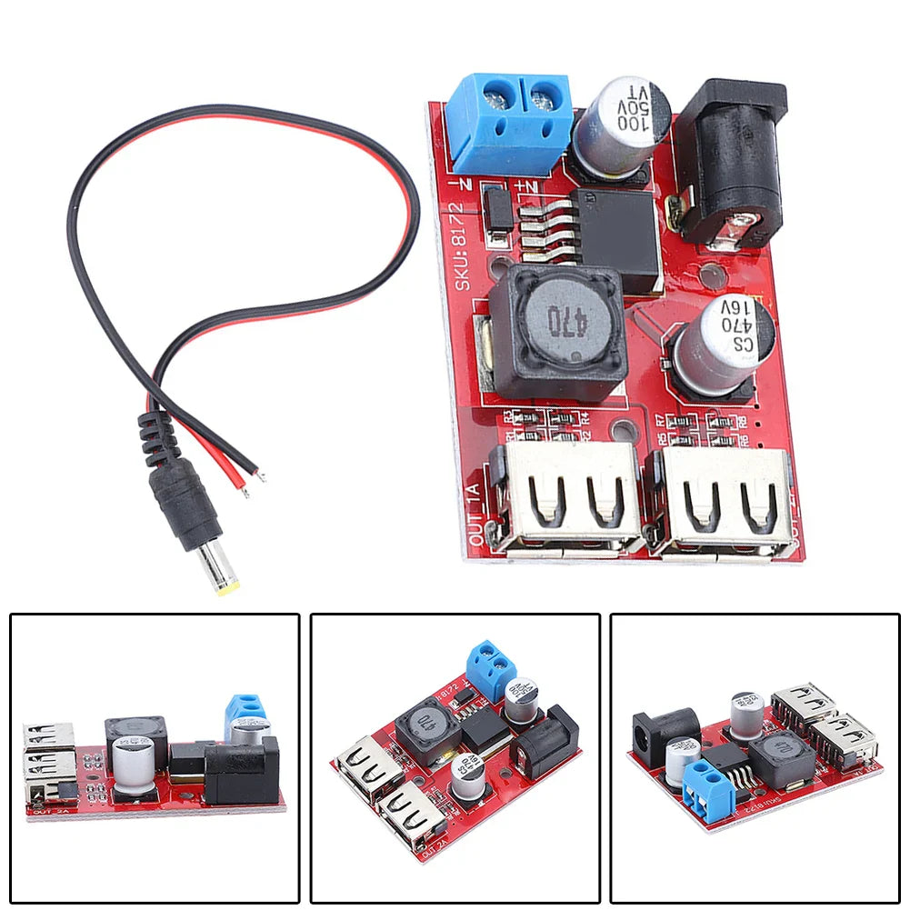 DC 6V–40V to 5V 3A Dual USB Step-Down Converter Module