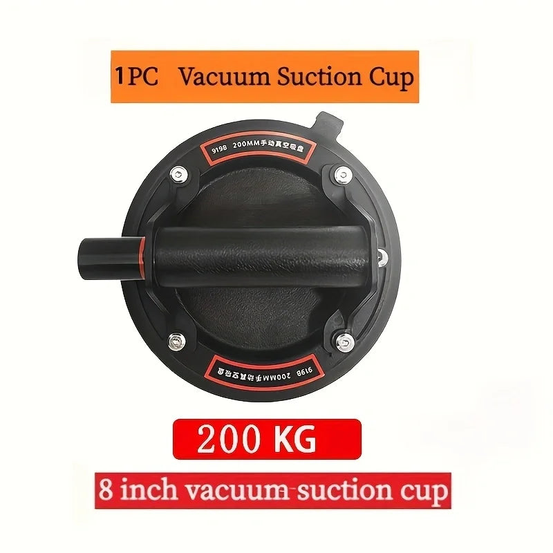 New 2024 Vacuum Suction Cup 200kg Load Capacity Heavy Duty Vacuum Machine for 8 Inch Lifting Adsorption of Tile Glass Peaceful Pleasures Health and Wellness Black 1PCS