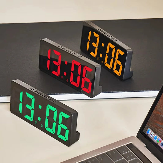 Multifunctional Large LED Digital Alarm Clock Color Nightlight Temperature Calendar Electronic Backlight Home Decor Peaceful Pleasures Health and Wellness
