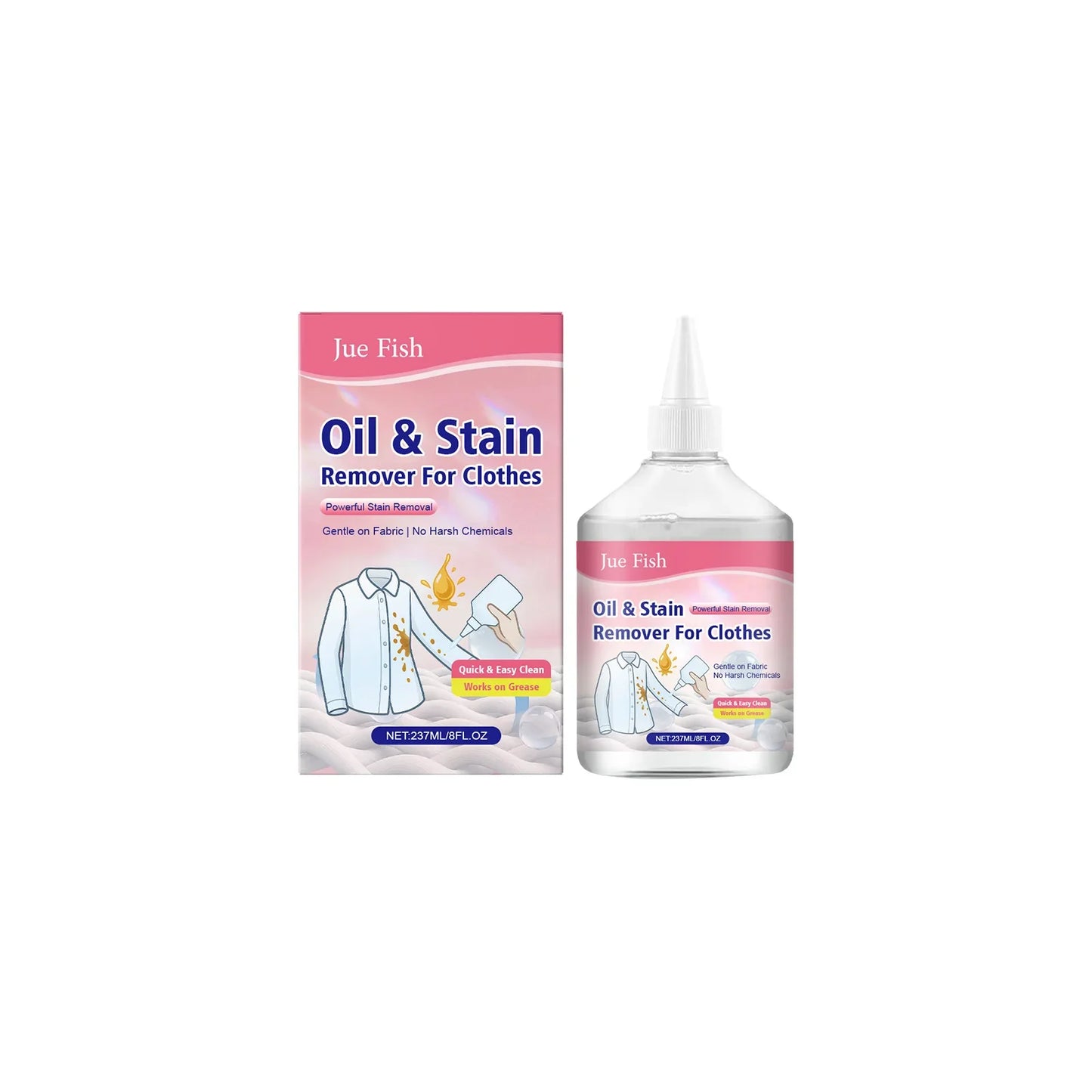 Jue-Fish Clothing Degreaser – Oil Stain Remover for Fabric