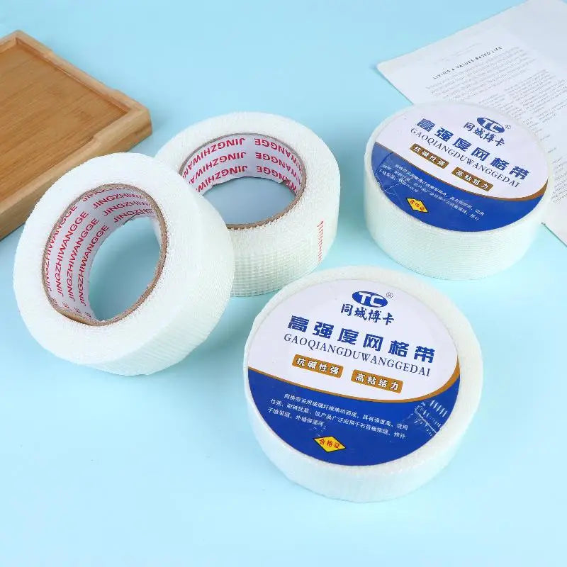 New 2 Roll 30M Glass Fiber Self-adhesive Mesh Tape Wall Crack Repair Thermal Insulation Decorative Mesh Seam Tape Peaceful Pleasures Health and Wellness