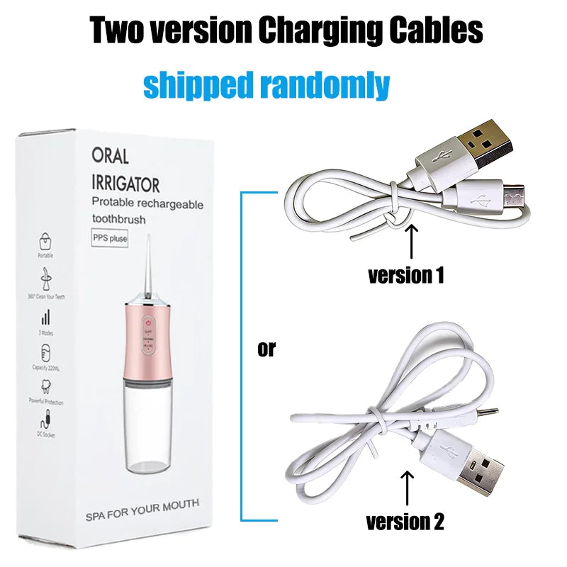 XMSJ Portable Oral Irrigator – USB Rechargeable, 3 Modes
