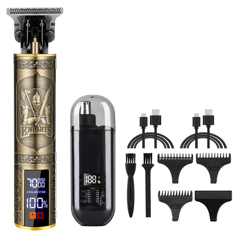 New Nose Hair Trimmer And T9 Hair Clipper Set For Mens Care Set Portable Mini USB charging Nose And Ear Hair Trimmer 2025 Peaceful Pleasures Health and Wellness 068-Knight-VHS