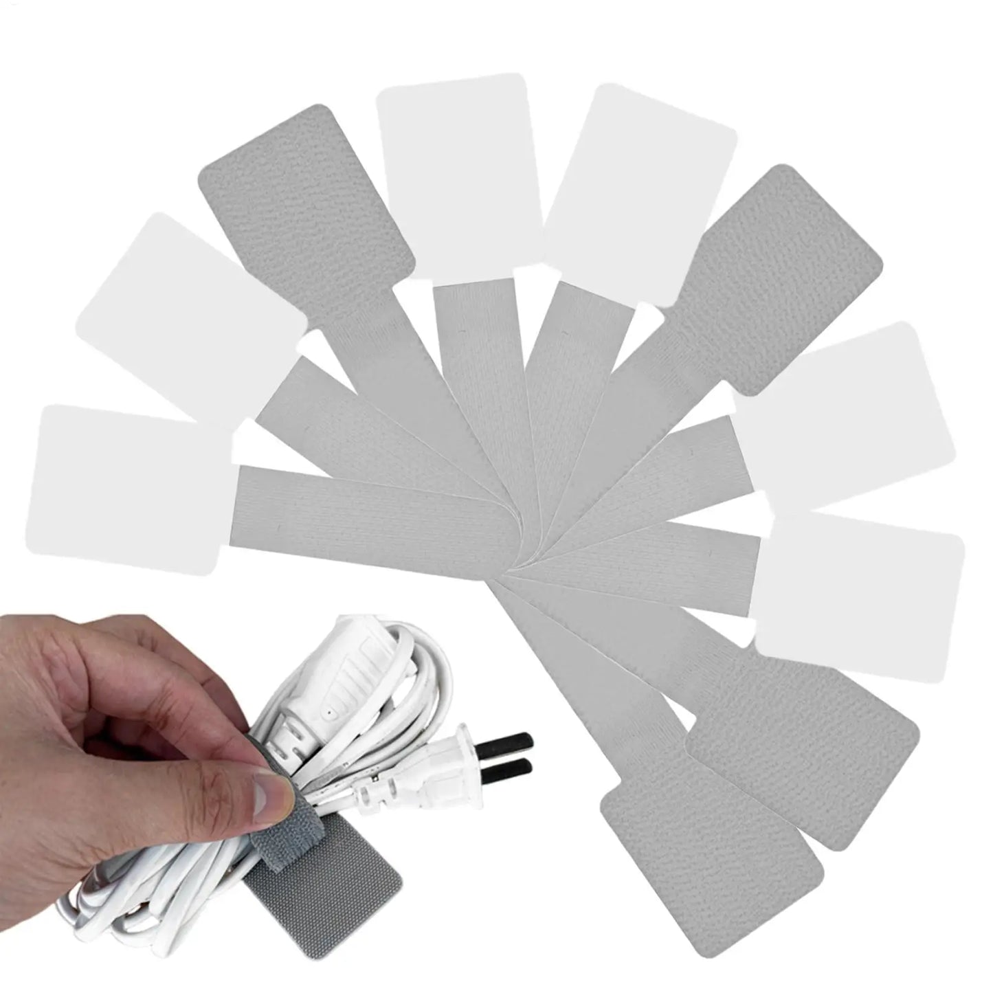 10-Pack Reusable Non-Slip Cable Organizer Clips & Wire Ties