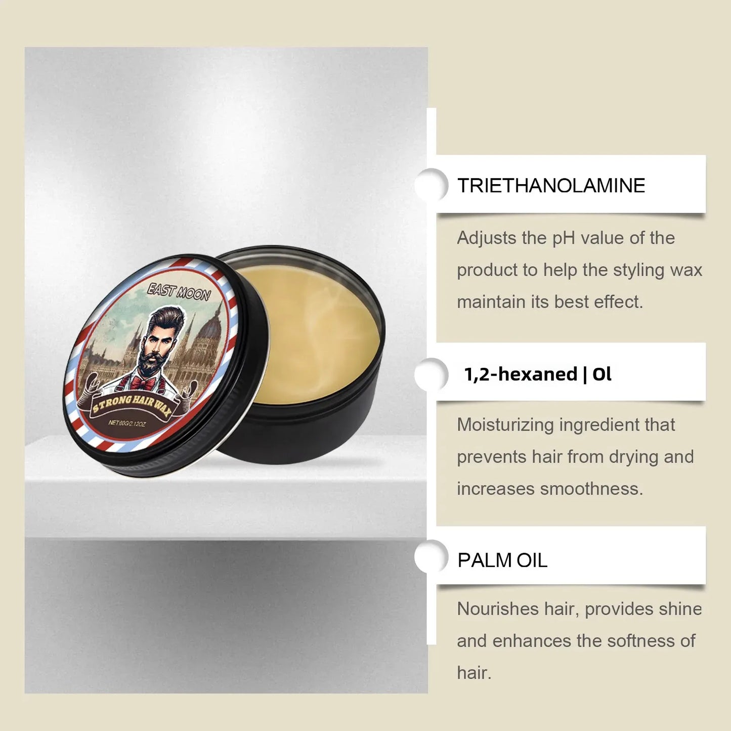 East Moon Strong Hair Wax – Edge Control & Long-Lasting Hold