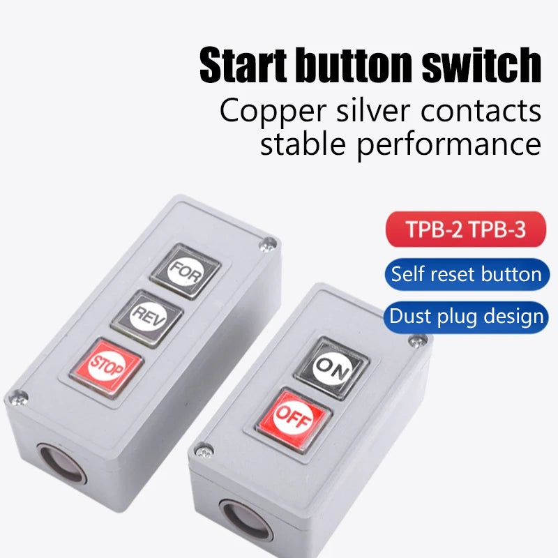 New TPB-2/3 Start Stop Button Switch Box Switch Control Motor Button Box 2-position TPB-2/3 Peaceful Pleasures Health and Wellness