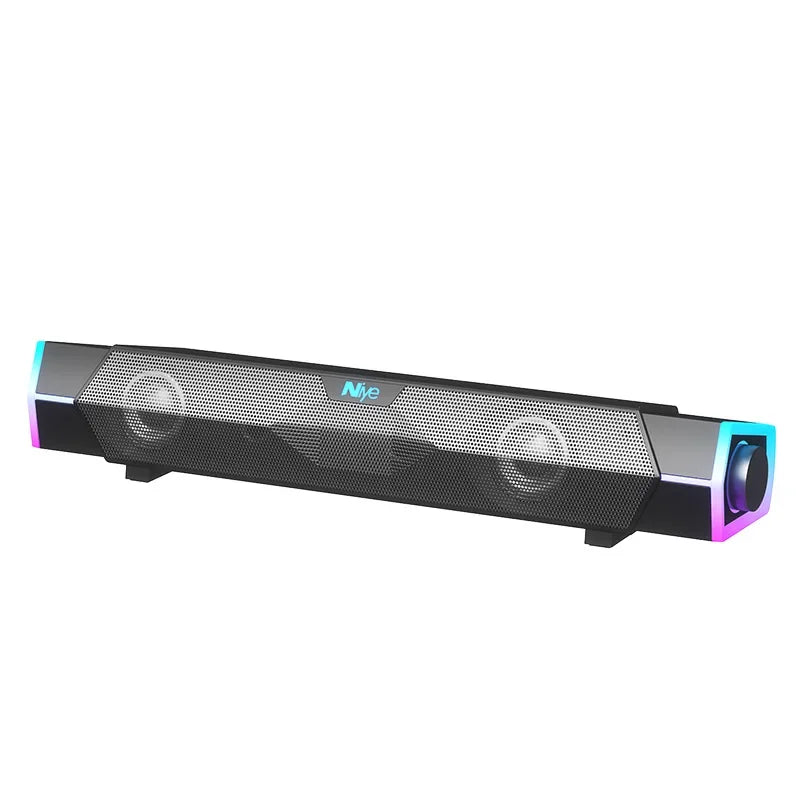 4D Stereo Sound Computer Speaker Bar Bluetooth Wired Subwoofer Audio For MacBook Laptop Notebook PC Music Player Peaceful Pleasures Health and Wellness Wired and Bluetooth