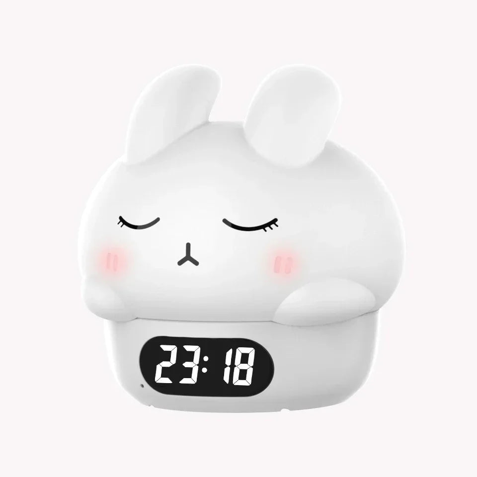 Cute Bunny Digital Alarm Clock RGB Night Light & Timer