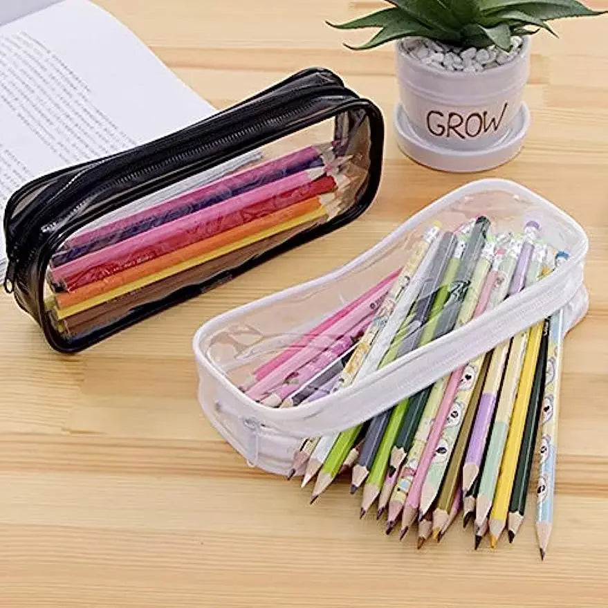 Kawaii Transparent Pencil Case Large Capacity Waterproof PVC