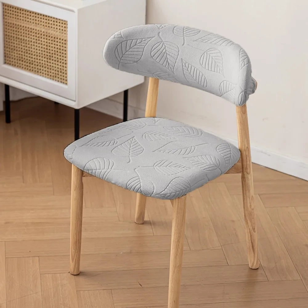Elastic Stretch Curved Backrest Dining Chair Cover Dustproof Split Type Chair Dust Cover Solid Color Washable Stool Covers Peaceful Pleasures Health and Wellness Light Gray