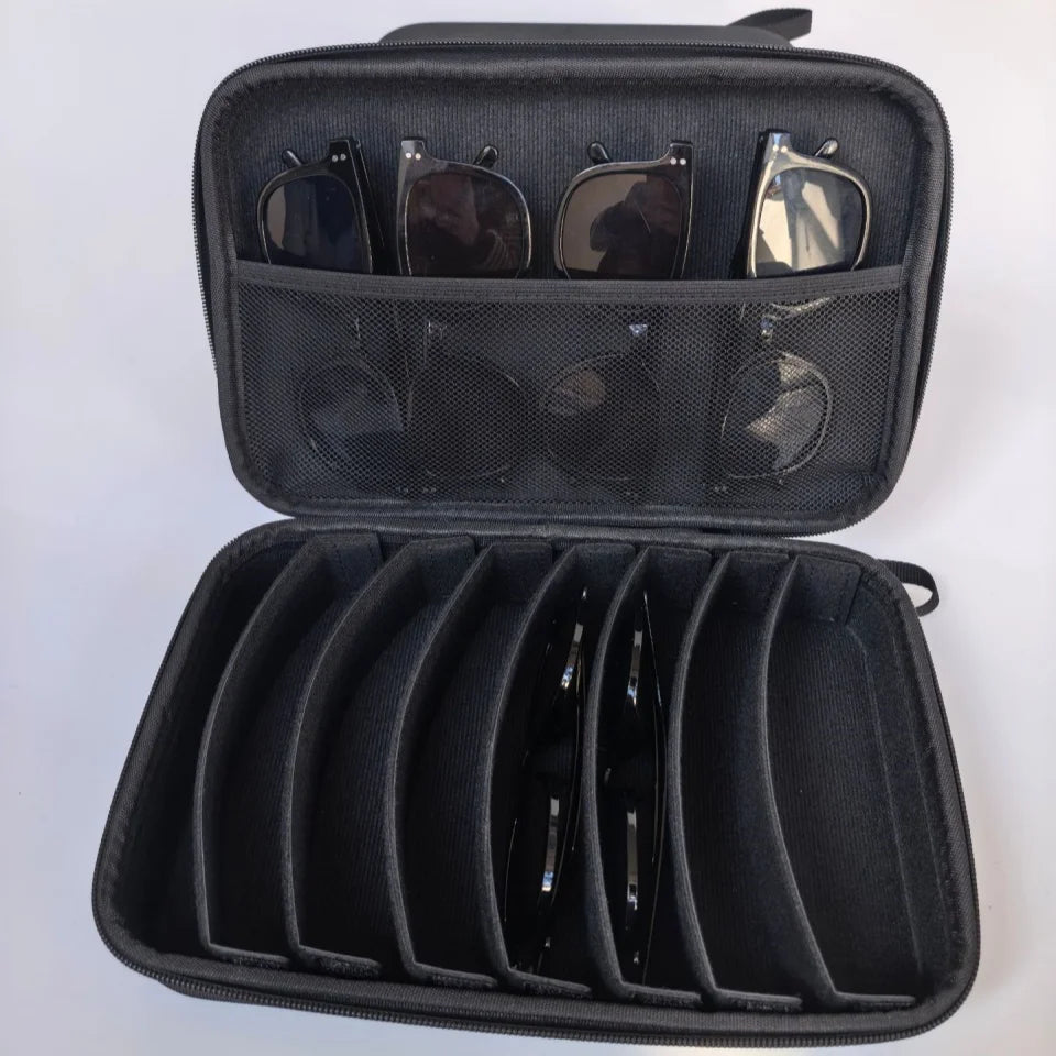 Hard Shell Travel Sunglasses Organizer | Multi-Slot Case