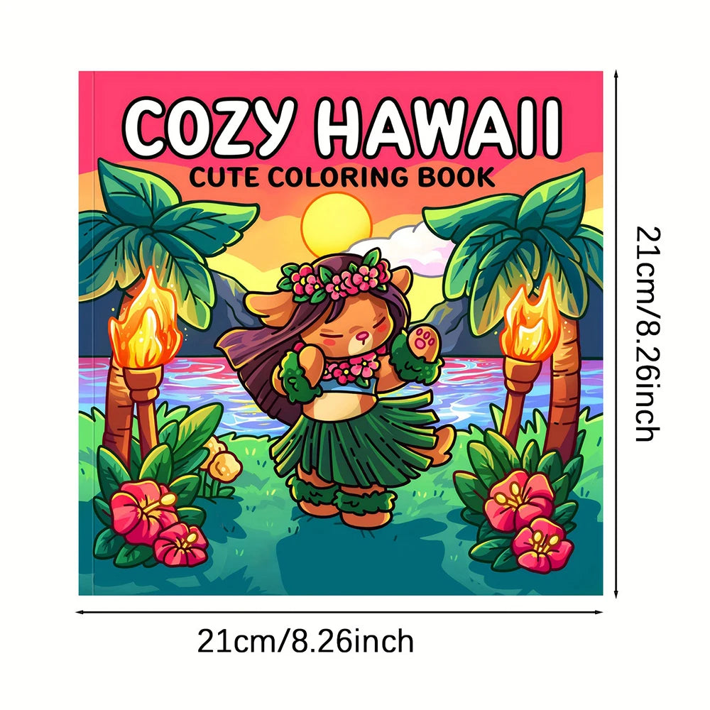 Hawaiian Coloring Book Creative Cute Students Can Decompress Draw