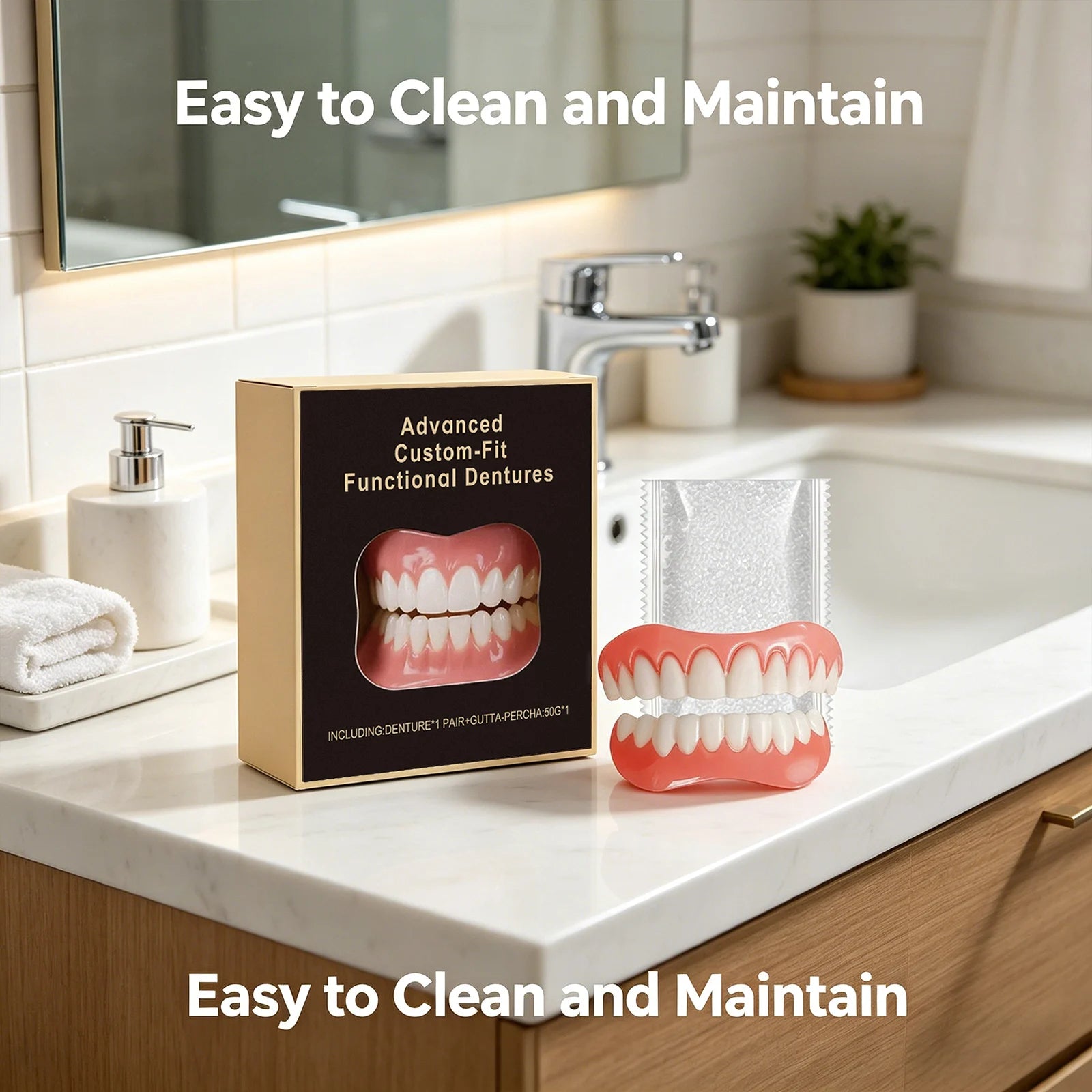 Denture Modification Kit | Fill Tooth Gaps & Fake Teeth Set Denture Modification Kit Peaceful Pleasures Health and Wellness