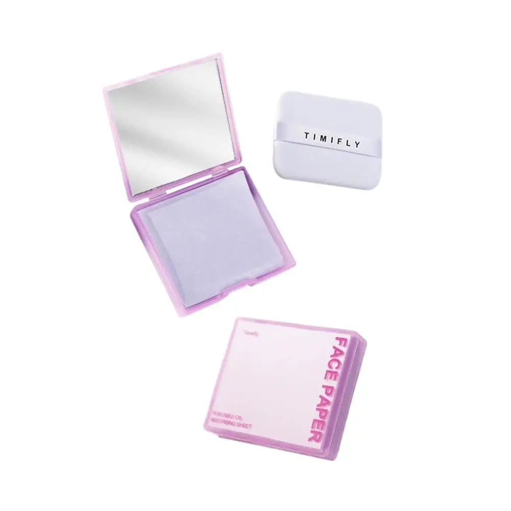 Oil-absorbing Tissue With Mirror Removes Excess Oil Wipes Face Tools Cleanser Facial Face Cleaning Tools 3 IN 1 100PCS Peaceful Pleasures Health and Wellness Lavender