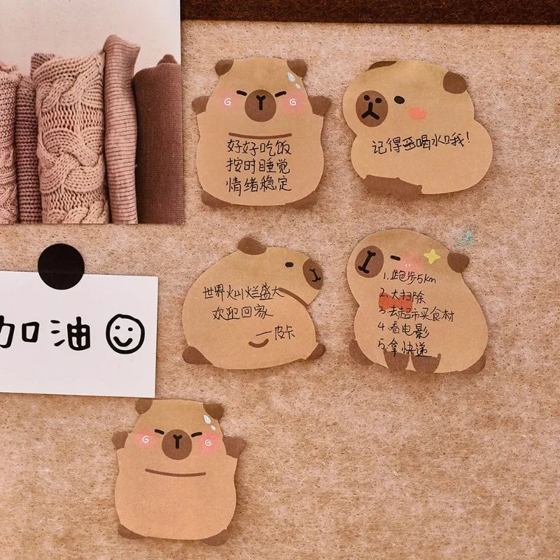 Cute Capybara & Dolphin Sticky Notes – 30 Sheet Memo Pads