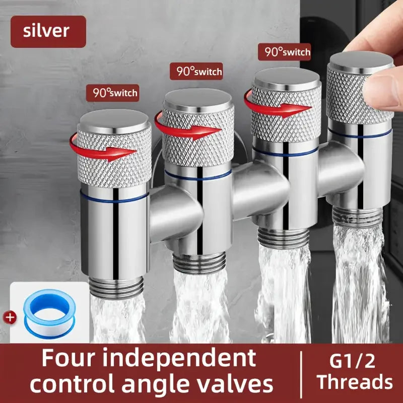 5-Way Angle Valve | 1-Inlet 4-Outlet Water Distribution Valve