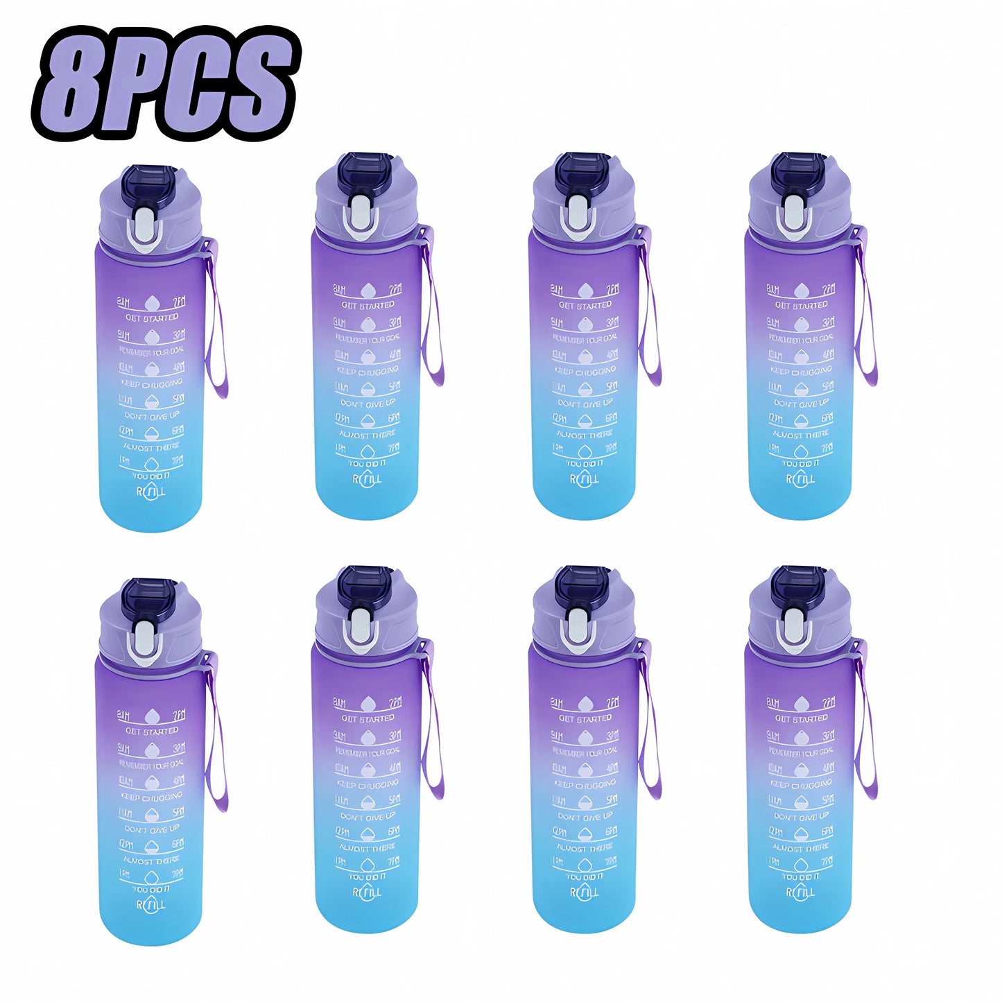 900ml BPA-Free Sports Water Bottle with Time Marker & Straw