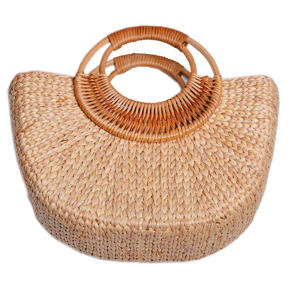 Women Straw Handbag Woven Top Handle Bag Travel Tote Purse Hobo Bag for Travel & Vacation Peaceful Pleasures Health and Wellness