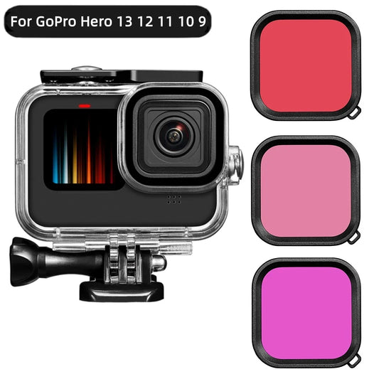 GoPro Hero 9–13 Waterproof Diving Case + Color Filters | 60m Underwater Camera Case Oasis Select
