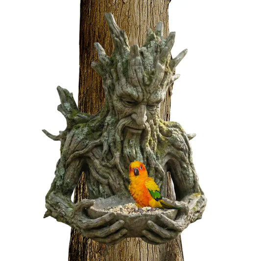 Tree Face Bird Feeder | Weatherproof Resin Garden Decor Decorative Bird Feeder Peaceful Pleasures Health and Wellness